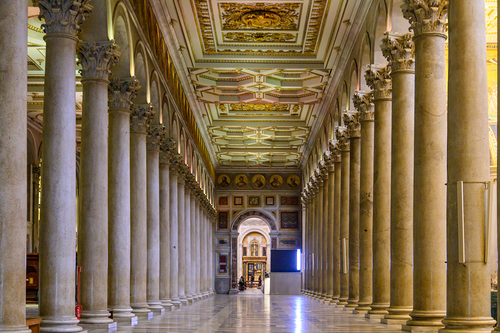 Beautiful view of the Church of San Paolo fuori le mura in Rome, Italy
